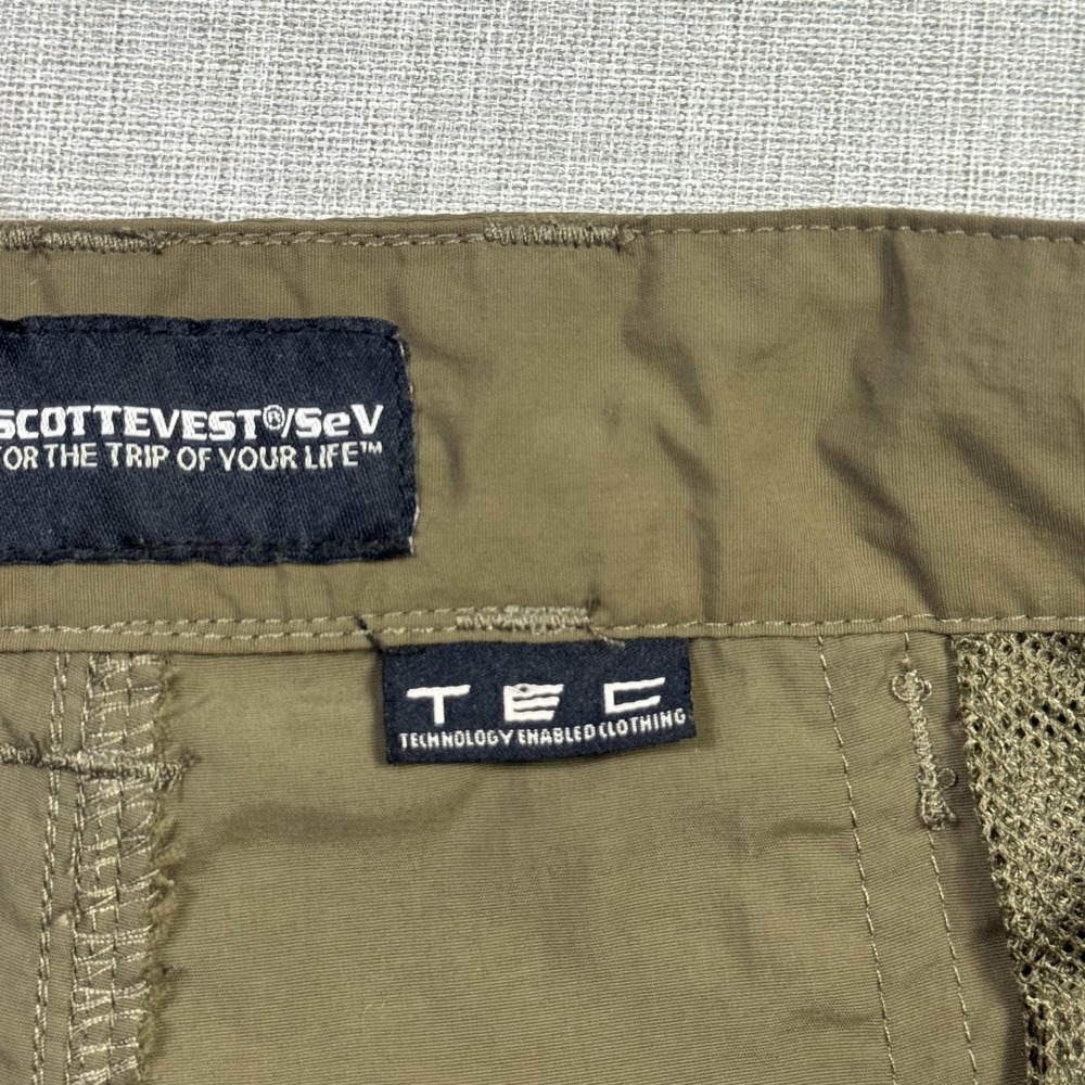 SCOTTeVEST Pants Mens‎ 36x34 Green Chino TEC Travel Nylon Polyester Pockets - Picture 4 of 12